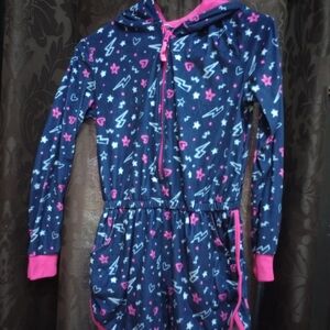 Navy and Pink Star Patterned Onesie